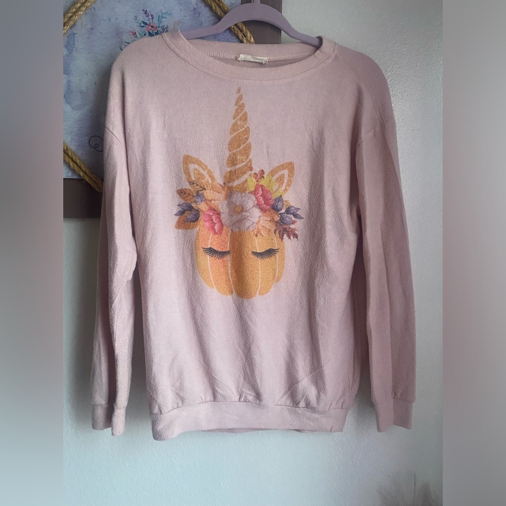 Cozy Pumpkin Unicorn Pullover